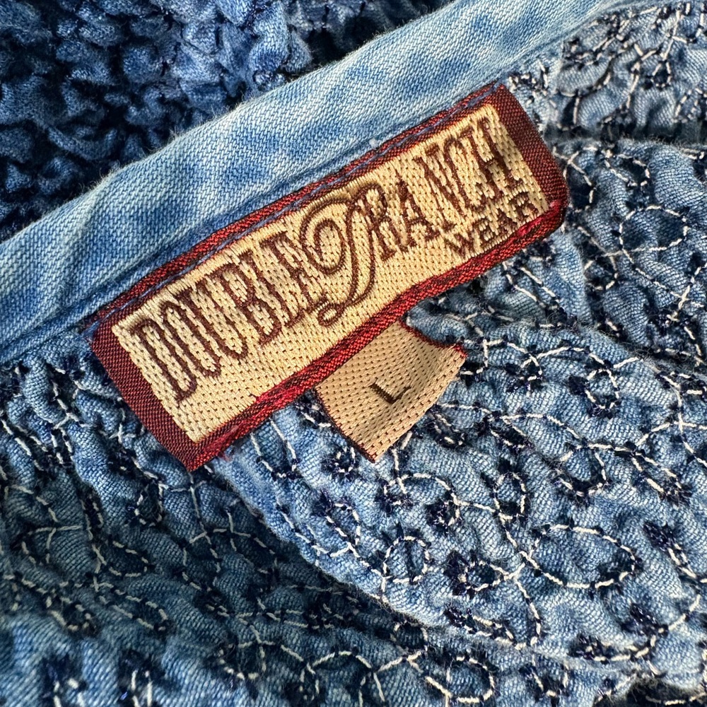 Double D Ranch Popcorn Short Sleeve Jean Jacket Sz L - Picture 7 of 9